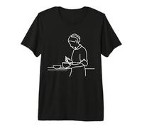 Chapeau Cuisinier Line Art Cuisinier T-Shirt Haut de Gamme