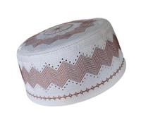 Chapeau culturel en coton doux et respirant brodé pour les voyages et les célébrations, marron, S