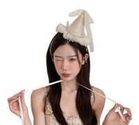 Chapeau d ' anniversaire élégant, épingle à cheveux, accessoire pour cheveux avec fleur brodée et en dentelle pour fête d ' anniversaire et événement spécial, pince à cheveux tendance pour fête
