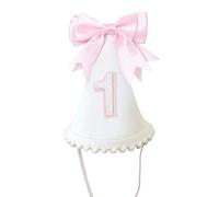 Chapeau d ' anniversaire en tissu pour bébé, avec nœud papillon doux, pour célébrations de 1 an, joli couvre-chef de fête, accessoire de célébration pour nourrissons