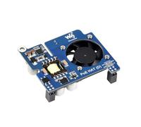 Chapeau d'alimentation par Ethernet (D) compatible avec Raspberry Pi 3B+/4B 802.3af - Boîtier officiel compatible avec ventilateur de refroidissement actif haute vitesse intégré