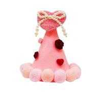 Chapeau d'amour pour animal de compagnie - Vue imprimée - Balle pour la Saint-Valentin - Chapeau avec chapeau en forme de cœur