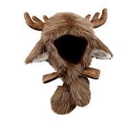 Chapeau D'animal - Couvre-chef Chaud De Noël, Capuche À Rabat D'oreille En Peluche | Chapeau Amusant Inspiré Du Renne Avec Faux Bois Doux, Costume De Jeu De Rôle D'hiver