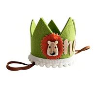 Chapeau D'anniversaire en Forme D'animal Mignon, Couronne de Lion pour les Fêtes D'anniversaire de bébé, Ajustement élastique Confortable, 5,91x3,74 Pouces (A)