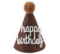 Chapeau d'anniversaire pour bébé - Ours café - Chapeau joyeux anniversaire - 1er 2ème 3ème ans - 100 jours - Décorations de fête prénatale - Sans danger pour bébé