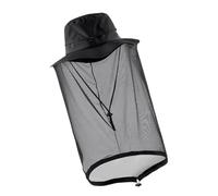 Chapeau D'apiculteur Noir en Polyester Léger, Pliable pour Randonnée | Protège Visage et Cou, Usage Camping et Backpacking, Reste Compact, Adapté aux Zones Tropicales