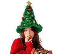 Chapeau d'arbre de Noël pour adulte - Couvre-chef de vacances en guirlandes, décoration étoile dorée | Accessoire de déguisement de Noël, chapeaux de nouveauté pour fête festive, vêtements de célébrat