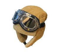 Chapeau d'aviateur rétro, équipement de piège en Coton en Peluche | Ensemble de Lunettes Thermiques d'hiver de 12 Pouces, 0,25 kg | La Casquette de Protection Contre Le Vent fournit,