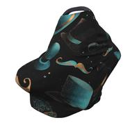 Chapeau de barbe couverture d'allaitement 360 ° couverture complète paillettes écharpe extensible pour allaitement et siège auto convient à la plupart des poussettes et landaus