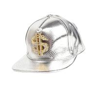 Chapeau de Baseball avec Signe du Dollar 4 Couleurs, Chapeau en Cuir synthétique doré, Casquette dorée pour Adulte avec Signes de Dollars, Chapeaux de Rappeur Hip-hop pour tête des années 80 et 90