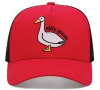 Chapeau de baseball brodé d'oie stupide sports de plein air net cap rouge Multicolore