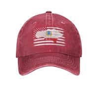 Chapeau De Baseball Carte des États-Unis Et du Drapeau De Saratov Chapeau De Baseball Anti-Soleil Classique Casquette Unisexe, pour Les Loisirs, Camping, Randonnée, 55-59cm