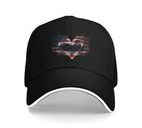 Chapeau De Baseball Drapeau du Cœur Thaïlandais Entre L'Amérique Et La Thaïlande Chapeau De Sport Réglable Respirante Casquette Unisexe, pour Plage, Sport, Hommes, Femmes, 55-59cm