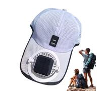 Chapeau de Baseball Fan - Chapeau UV Block, Tête de Soleil Fan Solaire Mesh | Sunhat à énergie solaire, Refroidissement de couvre-chef Large pour Golf pour la plage Voyage à Vélo A, blanc, taille