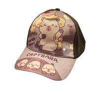 Chapeau de baseball imprimé Kapibala Personnalité Mode Photographie en plein air pour les créateurs de tendances et les amoureux des animaux Chapeau en polyester respirant, NN, taille unique