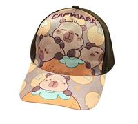 Chapeau de baseball imprimé Kapibala Personnalité Mode Photographie en plein air pour les créateurs de tendances et les amoureux des animaux Chapeau en polyester respirant, BB., taille unique