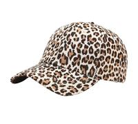 Chapeau de baseball imprimé léopard : casquette de sport confortable en coton accessoire de performance à la mode blanc, blanc, 6-8