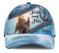 Chapeau De Baseball La Foi en Jésus Plutôt Que La Peur. Dieu, Prends Ma Main Bleue. Chapeau De Golf Décontractée Hip Pop Casquette Unisexe, pour Hommes, Camping, La Course, 57-60cm