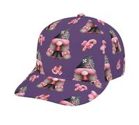 Chapeau De Baseball Nains De Jardin Roses Ludiques pour Halloween Chapeau De Sport Anti-Soleil Réglable Casquette Unisexe, pour Randonnée, Extérieur, Cyclisme, 57-60cm