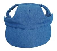 Chapeau de Baseball pour Chien avec Trous d'oreille, Chapeau pour Animaux de Compagnie en Toile Velours côtelé et Coton Protection Solaire, Bleu Denim, Taille M