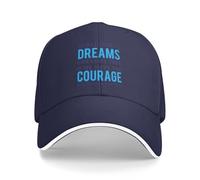 Chapeau De Baseball Tous Nos Rêves Peuvent Devenir Réalité Si Nous Avons du Courage Chapeau Sandwich Réglable Respirante Casquette Unisexe, pour Camping, La Course, Plage, 55-59cm