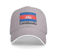 Chapeau De Baseball Unisexe Style Rétro Casquette De Soleil Respirante pour Plage Et Voyage Structure avec Cambodge Drapeau National Fermeture Auto-Agrippante Réglable Coupe du Monde