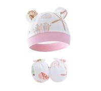 Chapeau De Bébé Et Mitaines Respirant Doux Pour Nouveau-nés Coton Coton Confortable Caps Fœtaux Protections Douces Pour 0 À 6 Mois