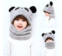 Chapeau De Bébé Super Mignon Pour Garçon Et Fille,Bonnet D'oreille,Chapeau De Cou Pour Enfants,Pull Panda Mignon,Automne Et Hiver - Type Grey-10pcs