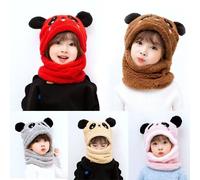 Chapeau De Bébé Super Mignon Pour Garçon Et Fille,Bonnet D'oreille,Chapeau De Cou Pour Enfants,Pull Panda Mignon,Automne Et Hiver - Type 5in1-2pcs
