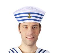 Chapeau De - Bleu Du Chapeau De La Marine Avec Chapeaux De Voile Blancs | Accessoire De Costume Pour Hommes Femmes | Chapeaux De Fête Déguisés Pour Les Adultes Pour | Style Nautique Blan