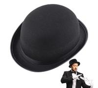 Chapeau de bowler noir - Chapeau classique du derby Chaplin | Magicien réutilisable Cosplay Steampunk | CHAPES DE CHAPLIN VICTORIENS LEGER