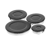 Chapeau de Brûleur de Cuisinière à Gaz Noir, Ensemble de 4 en Aluminium Fer | Plusieurs Foyers, Combustion Haute Efficacité, Conception Multifonction, Compatible Gazinière et Plaque Électrique