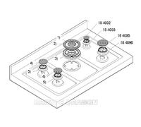 Chapeau de bruleur pour cuisinière BOSCH B/S/H HSW195AEU/02 - Pièce d'origine Constructeur