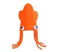 Chapeau De Calmar Drôle - Peluche De Couvre-chef De Poulpe | Accessoires De Costumes De Créatures Marines De 57 Cm | Capuche Animal Rigolote Pour Boîte Photo Et Carnaval, Velours Doré, Tenue Amusante