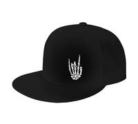 Chapeau de camionneur en métal avec motif main squelette pour homme, casquette de baseball pour femme, chapeau de soleil, chapeau de queue de cheval réglable, noir, Noir , taille unique