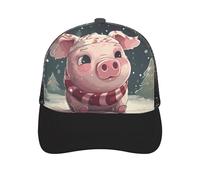 Chapeau de camionneur sapin de Noël et cochon - Casquette de baseball - Chapeau de golf pour course à pied, pêche, gym, entraînement, casquette Fender, Style noir, taille unique