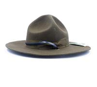 Chapeau de Campagne Militaire Sergent Instructor Mountie Ranger 100% Laine - Vert - 57 EU