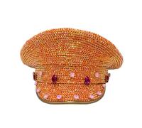 Chapeau de capitaine à paillettes en cristal pour discothèque, cocktail, vacances, comédien, acteur, capitaine