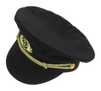 Chapeau de Capitaine de Marin Noir Réglable 58cm pour Adulte | Coton et Plastique, Accessoire Cosplay Portable et Confortable, pour Déguisement, Mascarade, Enterrement de Vie