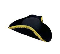 Chapeau de capitaine de pirate, chapeau tricorne de boucanier, chapeau de pirate noir pour fête sur le thème des pirates, Halloween, cosplay, fête sur le thème des pirates, accessoires de costume