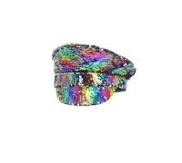 Chapeau De Capitaine En Sequins Deluxe Accessoire De Fête Arc-En-Ciel