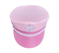 Chapeau de capitaine rose - Coiffure sur le thème de 22,44 pouces, costume de croisière, coiffe en polyester réglable avec ajustement sûr | Festival Event Cérémonie à la plage Vêtements c