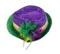 Chapeau de Carnaval à Sequins, Tissu, Léger et Confortable pour Fêtes