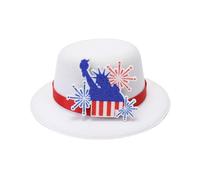 Chapeau de carnaval avec pince à cheveux pour les jours de l'indépendance, festival, petit chapeau haut-de-forme patriotique pour tous les âges et animaux de compagnie, pince à cheveux