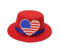 Chapeau de carnaval avec pince à cheveux pour les jours de l'indépendance, festival, petit chapeau haut-de-forme patriotique pour tous les âges et animaux de compagnie, pince à cheveux