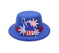 Chapeau de carnaval avec pince à cheveux pour les jours de l'indépendance, festival, petit chapeau haut-de-forme patriotique pour tous les âges et fêtes d'animaux de compagnie épingle à cheveux