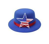 Chapeau de carnaval avec pince à cheveux pour les jours de l'indépendance, festival, petit chapeau haut-de-forme patriotique pour tous les âges et animaux de compagnie, pince à cheveux