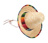 Chapeau de Carnaval Sombrero Mexicain Extra Large 43cm en Paille Beige