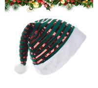 Chapeau de cérémonie d'hiver - Coiffe rouge et blanc scintillant - Tissu doux et chaud | Accessoire de carnaval fantaisie mixte, dîner, réception, cadeau de fin d'année, fête dansante, temps festif