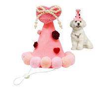 Chapeau de Chat | Accessoires d'animaux de la Saint-Valentin à Cœur - Chapeaux à Pompon pour Petits Chiens | Adapté à Chiens et Chats de Toutes Tailles, Maison, Voyage, Photo, Fête